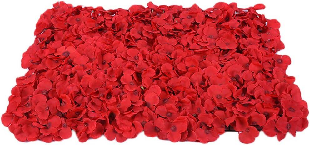 Artificial Flower Wall Panels Wedding Venue Flower Backdrops Photo Background Pillar Main Road Decor for Flower Walls Decor, Weddings, Bridal Showers, Baby Showers, and Event Decor (Red)