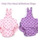2 Pieces Washable Female Diapers with Suspender Comfort Reusable Doggy Diapers Reusable Puppy Sanitary Panties Dog Underwear Diaper for Small Girl Dogs in Period Heat (Pink&Purple,S)