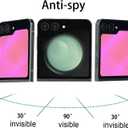 2 Pack Outer Anti-Blue Privacy Tempered Glass For Samsung Galaxy Z Flip 5 / Z Flip 6 Anti-Spy Screen Protector Film Electroplated Gradient Colorful