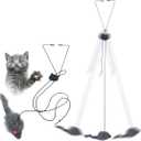 Kalimdor Interactive Cat Feather Toys,Retractable Teaser Toy Hanging Interactive Toys for Indoor Cats Kitten Play Chase Exercise, Kitten Mental Exercise Toys (2 Pack)