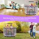 LotFun Trampoline for Kids, Toddler Trampoline with Net, 440 LBS Capacity, Adjustable Height, Basketball Hoop & Sandbag,Gifts for Boys & Girls, Ages 3-12, Size: 59x59x63 IN