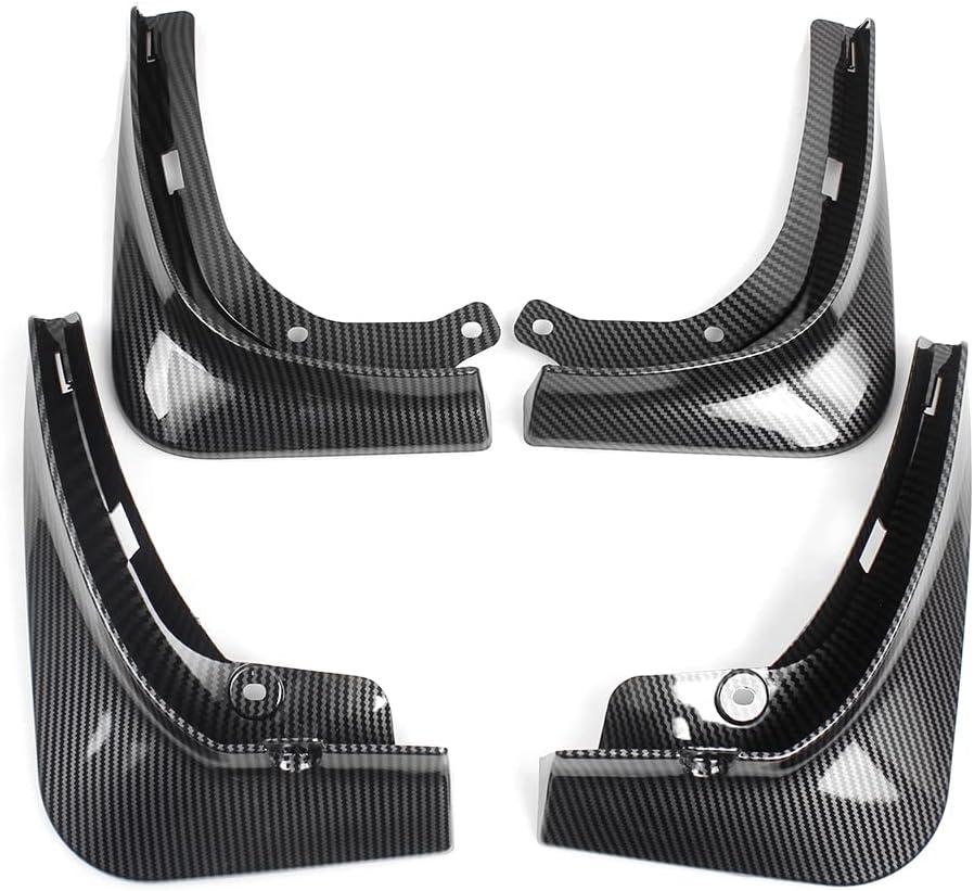 muge racing Tesla Model 3 No Drilling Mud Flaps, Black Splash Guards Fender Fit 2017-2023 Tesla Model 3 Mudguard Accessories Set of 4 (Carbon Fiber)