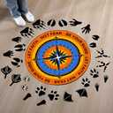 29 Pcs VBS Decorations Compass and Animal Track Vinyl Floor Decals True North Removable Footprint Sticker Camping Party Decoration for Vacation Bible School Supplies Sunday School Activities