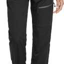 baleaf Women's Hiking Pants Quick Dry Lightweight Water Resistant Elastic Waist Cargo Pants for All Seasons (Large, 27''-Black)