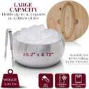 Gusto Nostro 4.1L Insulated Ice Bucket with Lid and Tongs, Double Wall Stainless Steel Ice Bucket Large, BPA Free Ice Bucket for Cocktail Bar, Keeps Champagne, Wine, Beer Chill for Parties