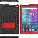 Grifobes (for 13th/11th Generation 2023/2021 Release) Tablet 10/10 Plus, Tablet 10 Kids/Kids Pro, 3-in-1 Heavy Duty Shockproof Rugged Protective Cover with Stand (Black+Red+Red)