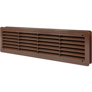 Vent Systems 18" x 5" Inch Dark Brown Plastic Door Air Vent Cover - Two Sided Louvered Vent - Register Interior Door Grille - Louver Ventilation Grill for Home, Cabinet, Furniture, Bathroom, Garage
