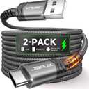 JSAUX USB C Cable [2-Pack 6.6ft], USB A to USB Cord Fast Charging for iPhone Air, iPhone 17, iPhone 17 Pro, iPhone 17 Pro Max, iPhone 16/iPhone 15 Series, Samsung S20 S10, Note 20 10, Car Play-Grey