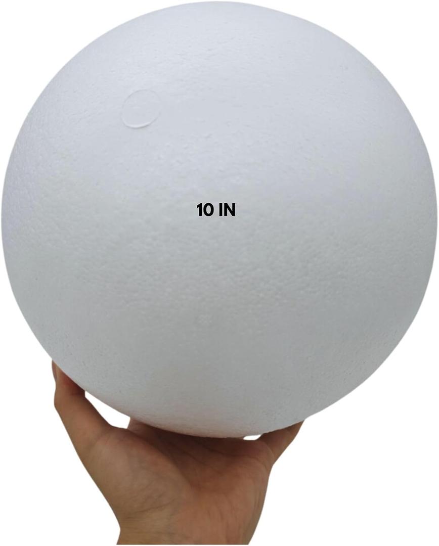 Styrofoam Balls 10 Inch, Extra Large Styrofoam Ball Craft Foam Balls for DIY Art Wedding Birthday Party Home Christmas Decorations School Projects Supplies