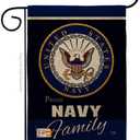 Navy Proudly Family Burlap Garden Flag - Armed Forces USN Seabee United State American Military Veteran Retire Official - House Decoration Banner Small Yard Gift Double-Sided Made in USA 13 X 18.5