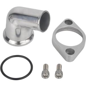 15 Swivel Water Neck Aluminum Polished Thermostat Housing Compatible with SBC BBC Chevy 265 283 305 307 327 350 383 400 396 402 427 454 472 502 348 409 ENGINES (15 Degrees Style1, Silver)