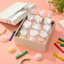 Demissle 20 Sets Baby Shower Favors Handmade Rose Flower Scented Soap Party Favors Gifts for Guests with Thank You Tags for Baby Bridal Shower Wedding Gender Reveal Party (Light Pink)