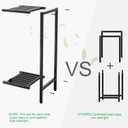 Zhongma 2 Tier 30" Tall Indoor Outdoor Plant Stand, 12 L x 12 W x 30 H inch, Heavy Duty Square Metal Flower Stand for Patio, Home, Garden, 220 LBS Capacity & Heavy Duty Construction