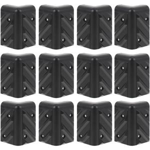 Gadpiparty 12Pcs Anti-Collision Speaker Corner Protectors with Screws Plastic Cabinet Edge Guards for Furniture Stage and Home Safety Reusable and Easy to Install 3.03X1.77X1.77In