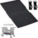 All Weather Mat for Wrangler Deluxe 4 Seater Stroller Wagon,Myvikcar Insert Floor Protect Pad 31.5x22 Inch(Black)