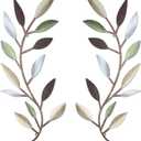 Zhengmy 2 Pieces Metal Tree Leaf Wall Decor Vine Olive Branch Leaf Wall Art Living Room, Hallway Wall Decor Outdoor Decoration(Colorful)