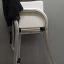 Walkers for Seniors with Seat, Lightweight Folding Space Saver Mobility Rolling Walker,Height Adjustable Standard Walker with Aluminum Frame, 5-inch Wheels, Compact Travel Walker (Silver)