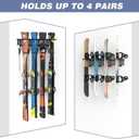 WALMANN Garage Storage Organization Wall Ski Rack 4 Pairs of Skis Mount Ski Hanger for Garage Snowboard Wall Rack Holds Up to 200 lbs
