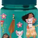 Simple Modern Disney Moana Kids Water Bottle Plastic BPA-Free Tritan Cup with Leak Proof Straw Lid | Reusable and Durable for Toddlers, Girls | Summit Collection | 12oz, Moanas Village