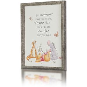 POP Creations Disney framed MDF print Winnie the Pooh You are braver quote 16x20 1'' frame width 1'' depth