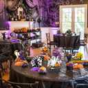 2 x 9Pcs Halloween Centerpieces for Tables Halloween Party Decorations Horror Theme Birthday Party 3D Honeycomb Centerpieces Fearful Pumpkins Ghosts Tombstones Skeletons Tabletop Ornament