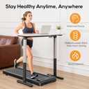 Walking Pad Under Desk Treadmill, Portable Compact Electric Walking Treadmill with Remote Control & LED Display for Home Office, Quiet Fitness Machine, Black