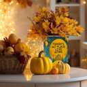 LIFFY Book Vase for Flowers, Ceramic Flower Vase Bookshelf Decor, Unique Book Shape Decration Vase Bookend Gift for Book Lovers(Teal Blue, Wizard of Oz)