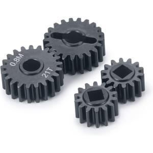 MORLORDY RC Aluminum Alloy Overdrive Portal Gears 0.8M 14T Drive Gear 21T Output Gear Set for 1/10 Scale SCX10 III Capra AXI03000 AXI03004 Upgrade Gears