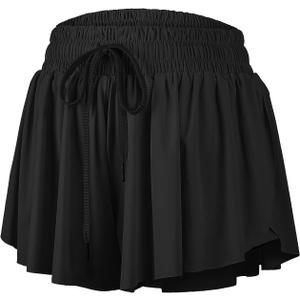 Blaosn Flowy Athletic Shorts for Women Gym Yoga Workout Running Short Pants Tennis Skort Skirt Cute Clothes Casual Summer (XS, Black)