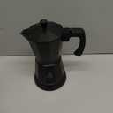 Black Aluminum Electric Moka Pot, 6 Cups Espresso Maker with Dose Reduction Plate, Black, 6 cups, Aluminum Electric Moka Pot