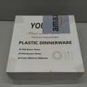 YOUBET 125Pcs Pink Plastic Plates with Gold Rim - Scalloped Plastic Plates Set Includes 25 Dinner, 25 Dessert Plate, 75 Gold Silverware for 25Geusts for Wedding Birthday Baby Shower Mothers Day