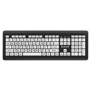 Magnus 325 | Wireless Large Print Full Size Computer Keyboard | High Contrast Black & White Keys | Soft Buttons | Ideal for Visually Impaired, Beginners and Seniors | Plug & Play