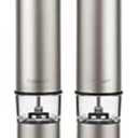 Cuisinart Rechargeable Electric Salt & Pepper Mill Set in Brushed Stainless Steel SP-4 | Newest Model, 2.61"W x 3.94"H