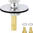 Bathtub Drain Stopper, Durable Metal Lift-and-Turn Tub Stopper, 2 Threading Adaptor 3/8 Inch and 5/16 Inch, Chrome