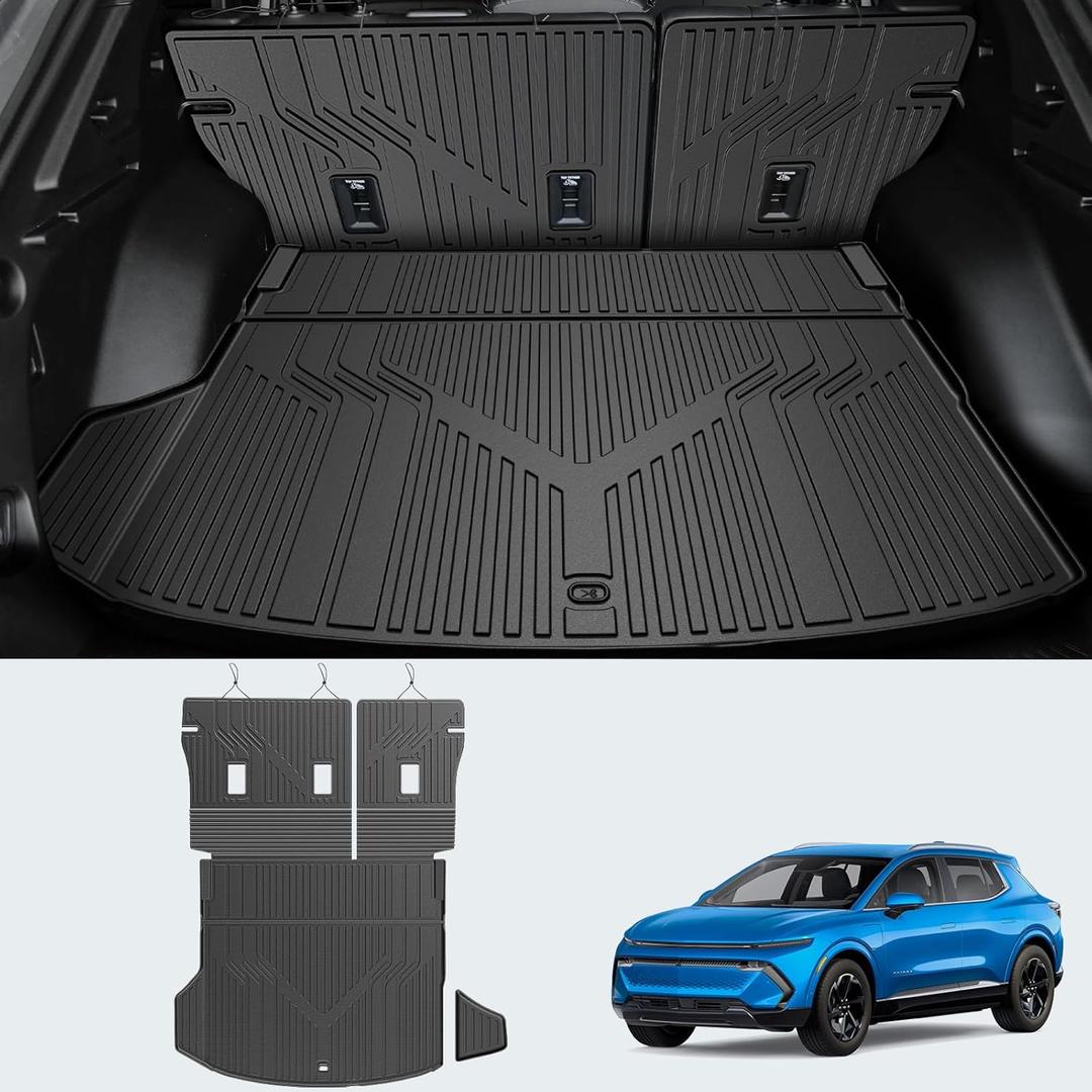 Cargo Mat for 2024 2025 2026 Chevy Equinox EV, Trunk Mat with Backrest Mat All Weather Back Seat Cover Protector for 2024-2026 Chevrolet Equinox EV Accessories Including Storage Mats