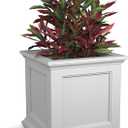 Mayne 5825W Fairfield Patio Planter, White, 20-Inch