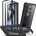 ESR for Samsung Galaxy S24 Ultra Armor Series Case, Full Body Protection Front Cover with Screen Protector and Extra Protective Front Frame, 3 Kickstand Modes, Military-Grade Protection, Black | 3 Kickstand Modes, Black