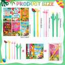 Colarr 30 Sets End of School Year Gifts for Students Bulk Hawaiian Luau Ballpoint Pens Flamingo Watermelon Cactus Lemon Pens with Cards for Summer Aloha Tropical Party Favors Prek Graduation Gifts
