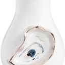 Mud Pie White Stoneware Large Oyster Shell Bud Vase