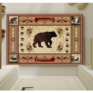 Rustic Lodge/Cabin Bear Area Rug, 4.6×1.19"