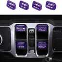 Window Switch Button Cover Trim Interior Accessories Fit for 2018-2026 Jeep Wrangler JL JLU & Gladiator JT(Purple)