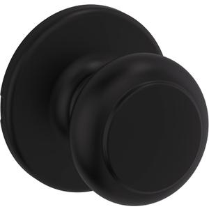 Kwikset Cove Interior Passage Door Knob, Handle For Closet and Hallway Doors, Non-Locking Doorknob, Matte Black (1 Pack)