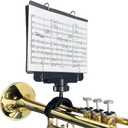 Marching Lyre MB-TC10, Adjustable Marching Band Music Lyre for Trumpet, Clarinet and Oboe with 10 Pages, Holds 20 Sheets of Music