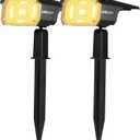 40 LEDs Spotlights,IP65 Waterproof Solar Powered Landscape Spotlights 2-in-1 Wall Light, Outdoor Landscaping Lights Auto On/Off for Yard Garden 2Pack Warm-White