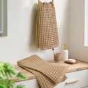 Jacquotha Waffle Bathroom Hand Towels 2-Piece (Tan) Cotton, Soft, Lightweight, Lint Free, 13 x 29