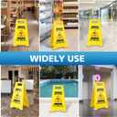 2-Pack Caution Wet Floor Sign,17.5" Height,Bright Yellow Double-Sided Folding A-Shaped Frame Design, Bilingual Caution Message