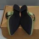 Tilocow Knit Mules for Woman Pointed Toe Flats Bow Mules Slip On Slides Flats Shoes Women Dressy Comfortable (8, Green)