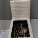 Greenstell Vanity Stool Chair Faux Fur with Storage, 15.7"L x 11.8"W x 19.4"H Soft Ottoman 4 Metal Legs with Anti-Slip Feet, Furry Padded Seat, Modern Multifunctional Chairs for Makeup, Bedroom White