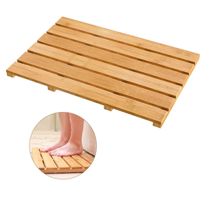 Bath Mat for Luxury Shower - Non-Slip Bamboo Sturdy Water Proof Bathroom Carpet for Indoor or Outdoor Use