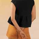 Summer Babydoll Blouse Shirts for Women Casual Sleeveless V Neck Blouse Tank Tops Y2k Going Out Tops (Black, S)
